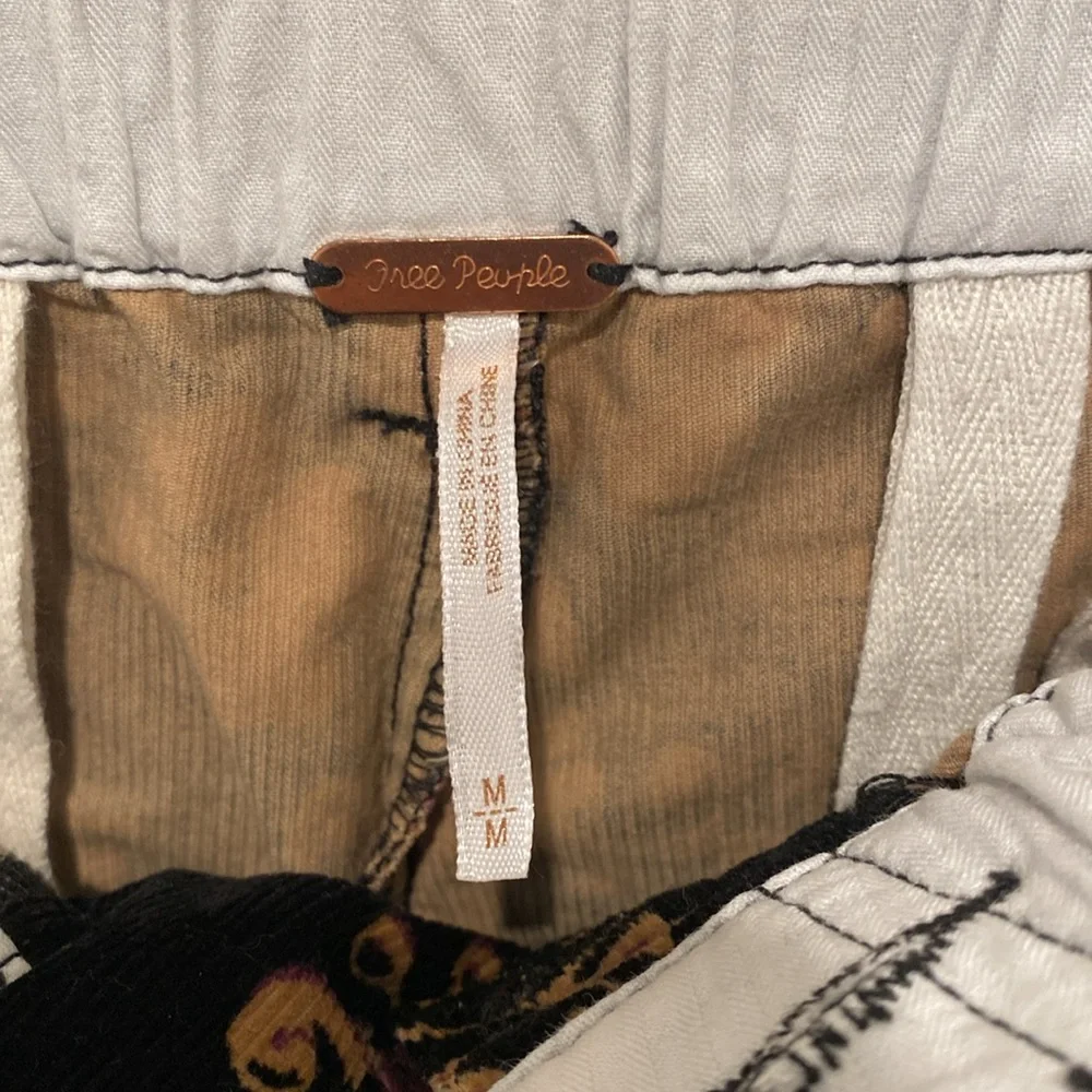 Free People City Slouch Floral Boho Corduroy, Size M - Picture 5 of 8